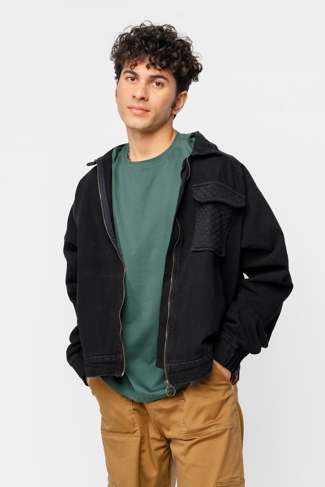 Quilted patch mens Jacket
