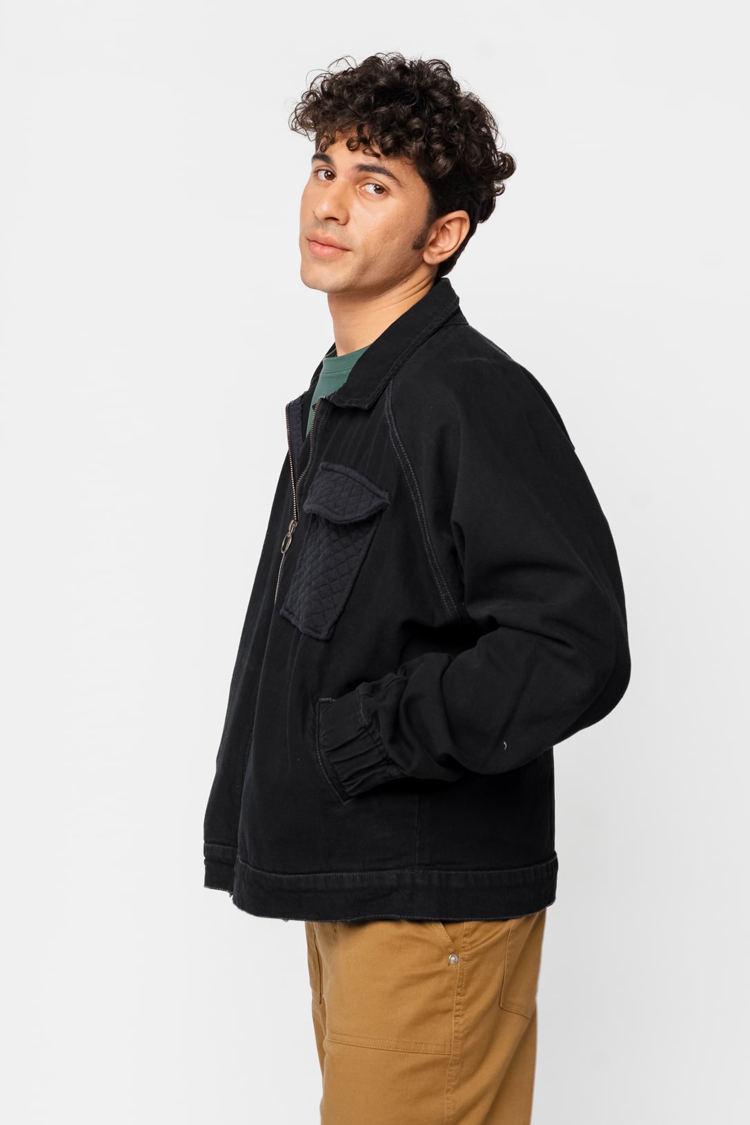 Quilted patch mens Jacket
