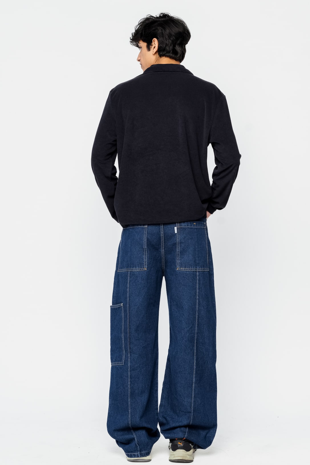 Back Pintuck Straight Men's Jeans