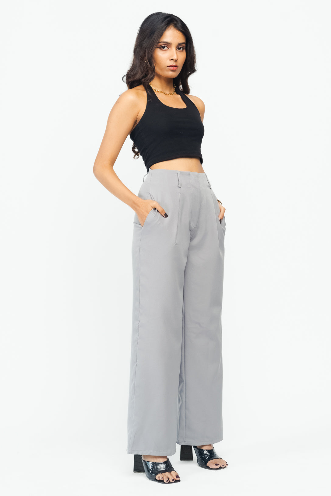 Reiss Iria Wool Blend Wide Leg Suit Trousers | REISS USA