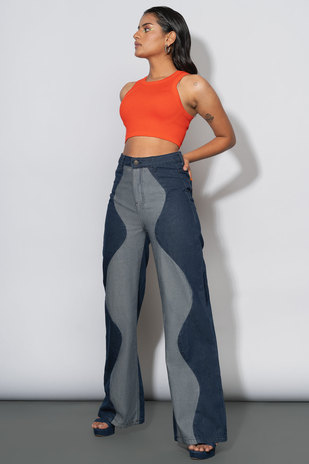 WIDE PATCHWORK PANTS