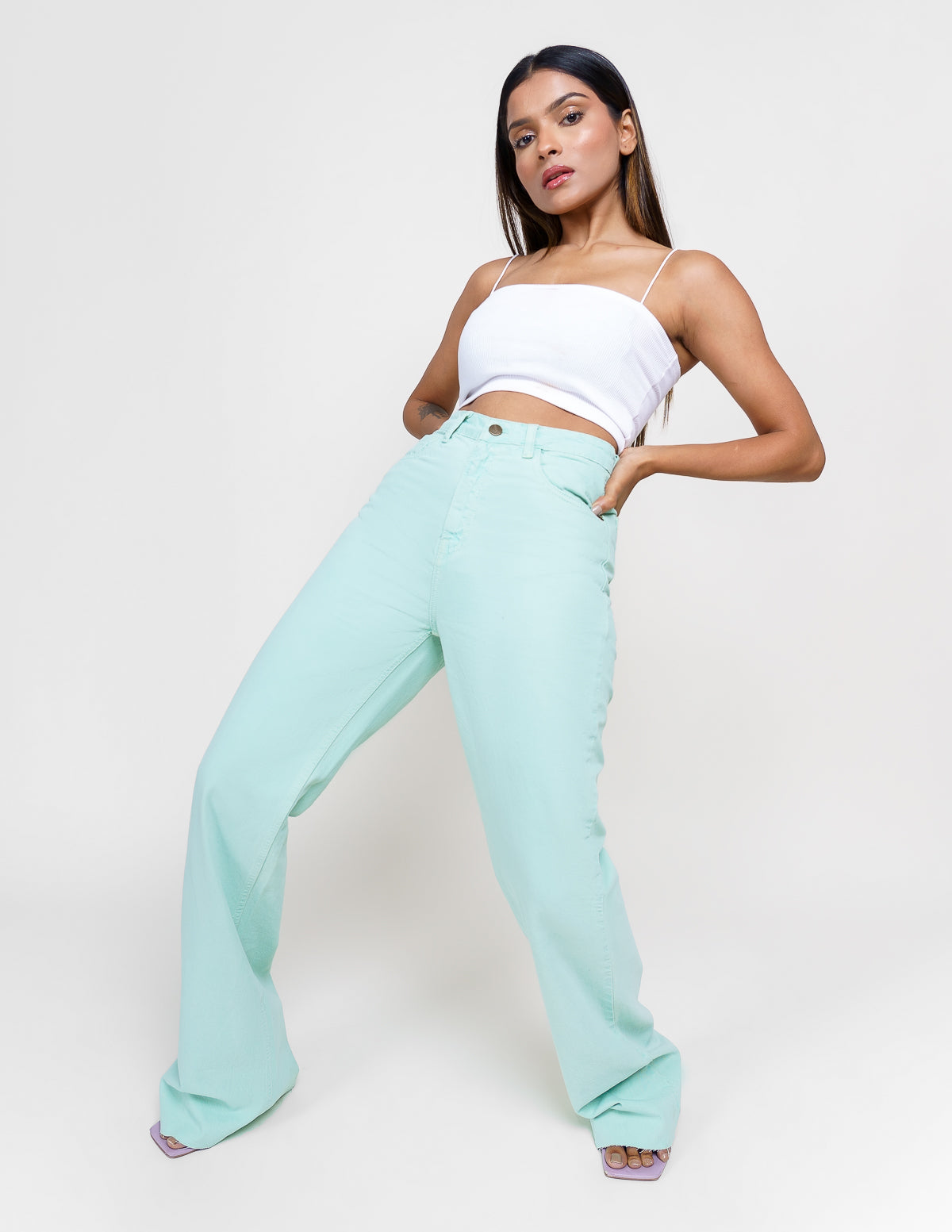 Mint Bootcut Jeans