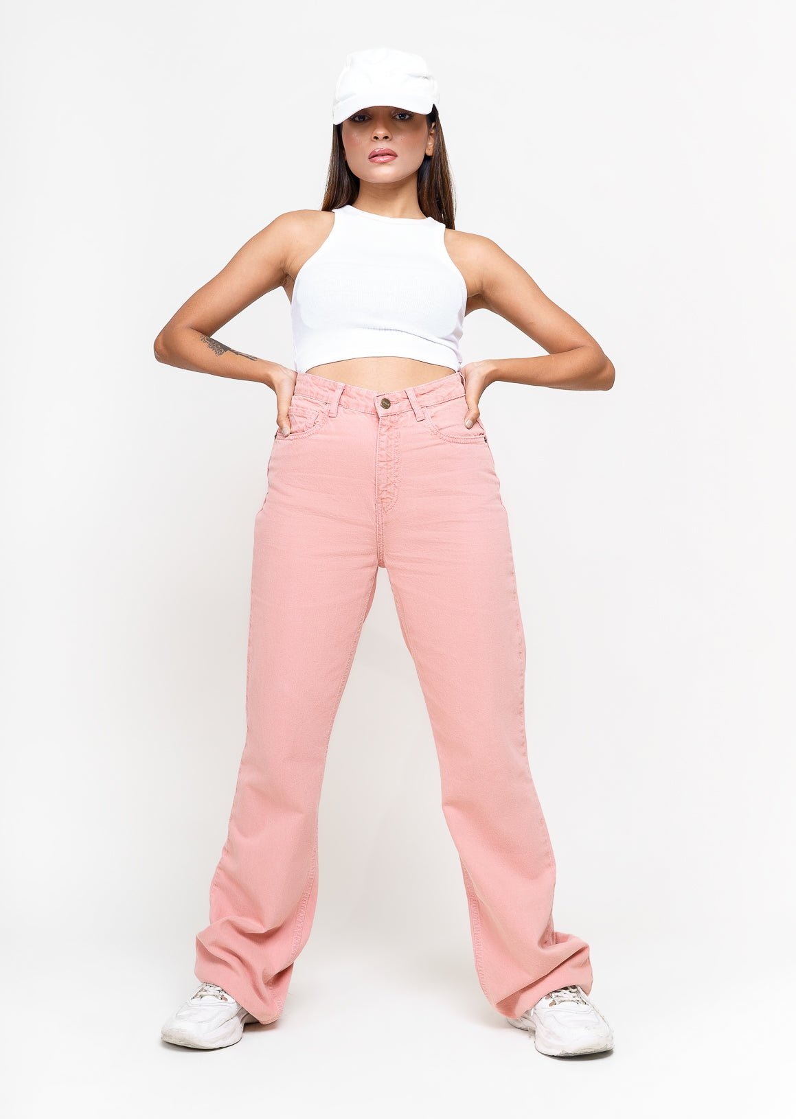Coral Pink Bootcut Jeans