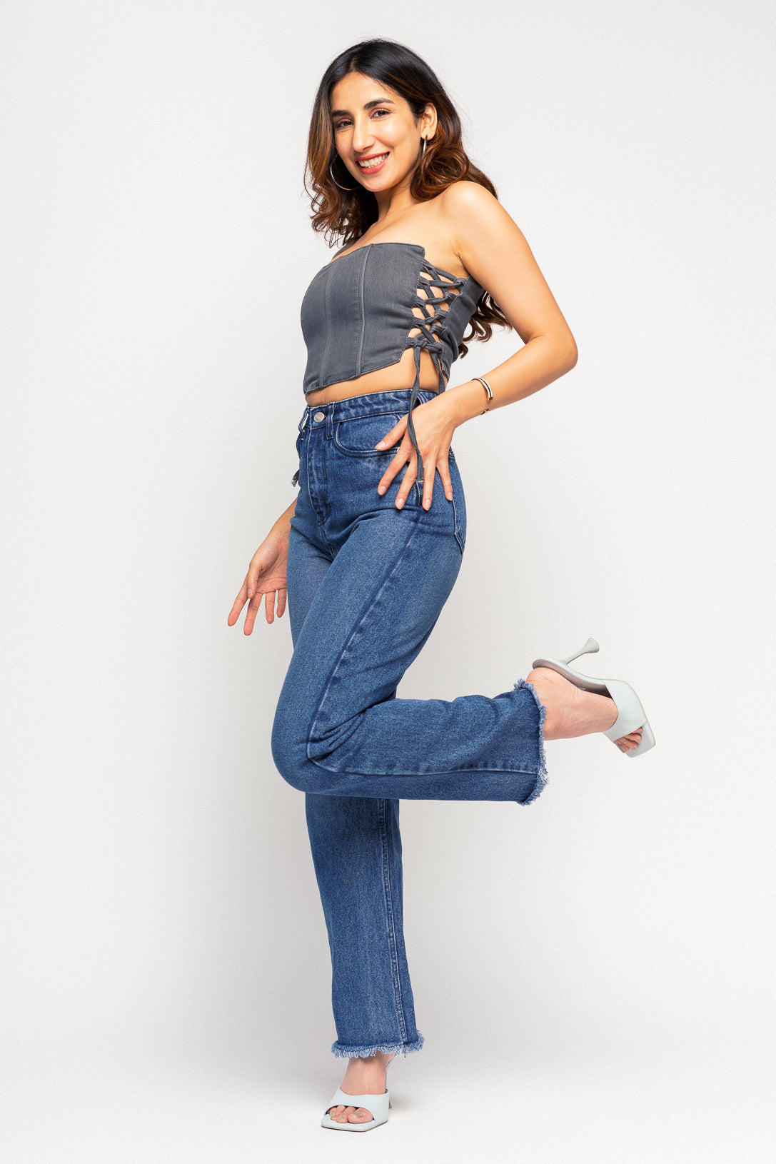 OCEAN BLUE STRAIGHT JEANS