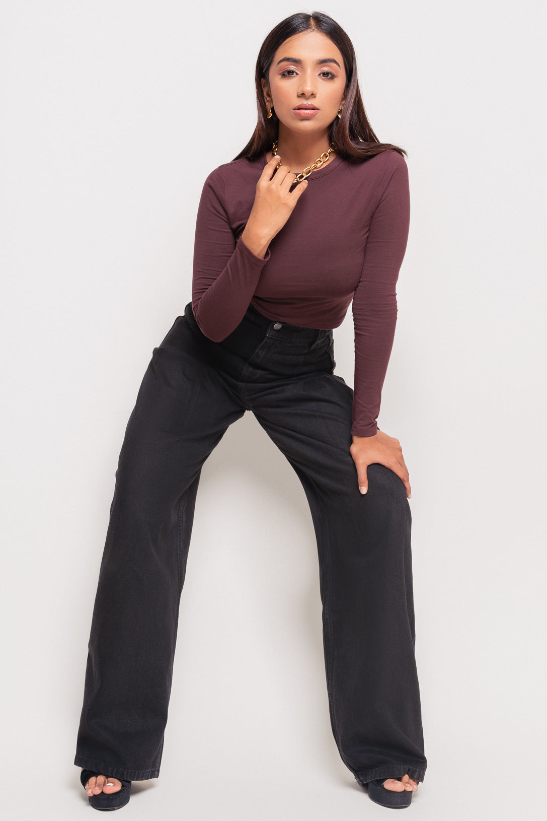 BOX PLEATED BAGGY PANTS