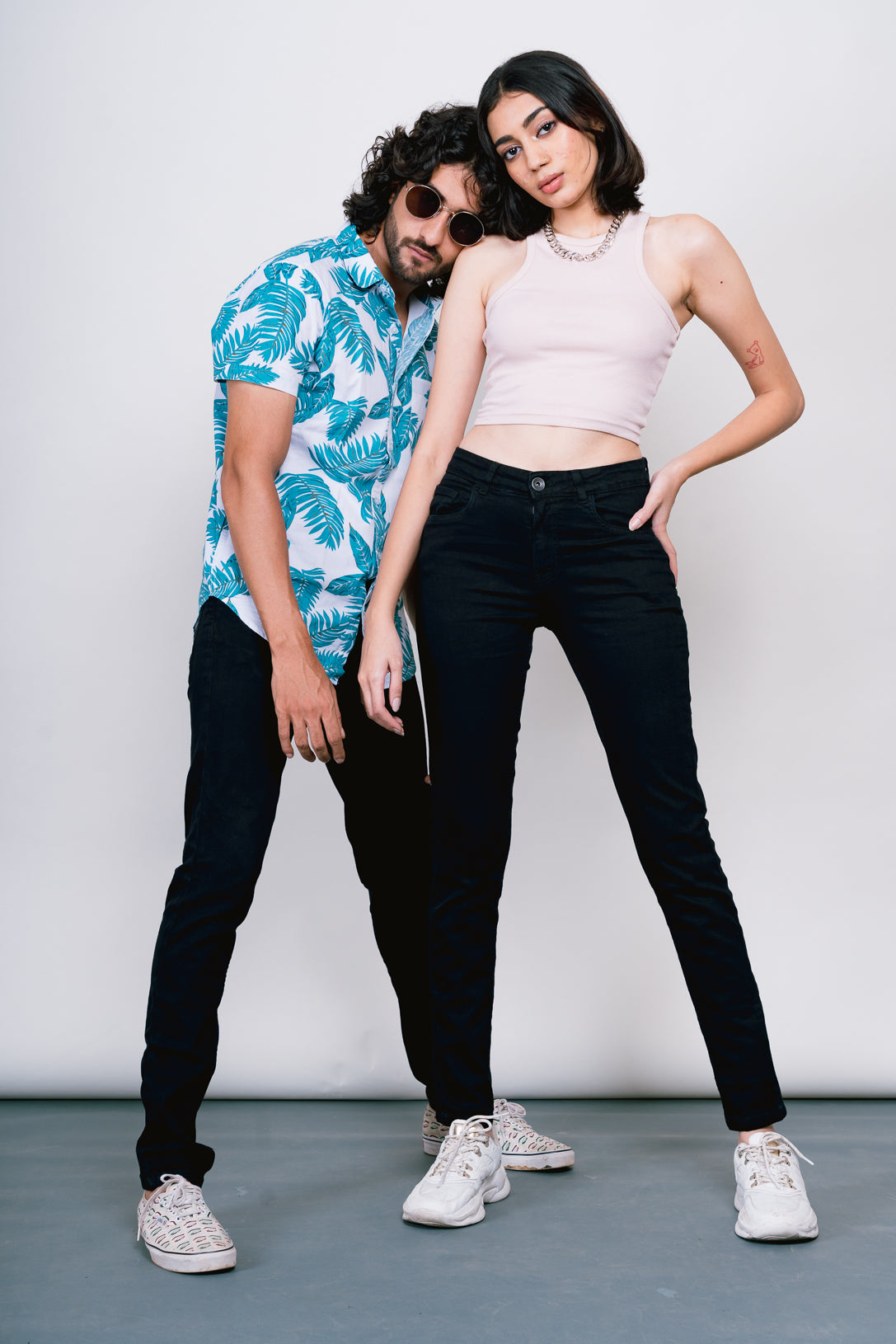 Unisex black skinny jeans