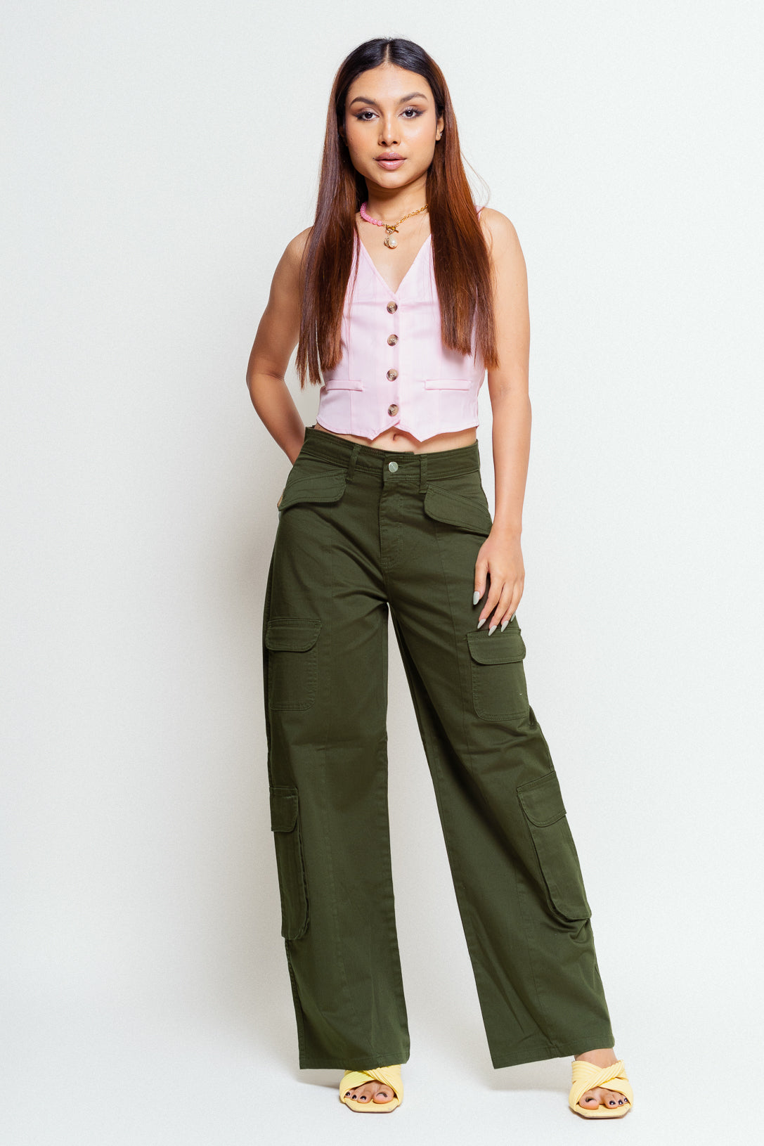 Buy Cropped Cuffed Cargo Pants Online at Best Prices in India  JioMart