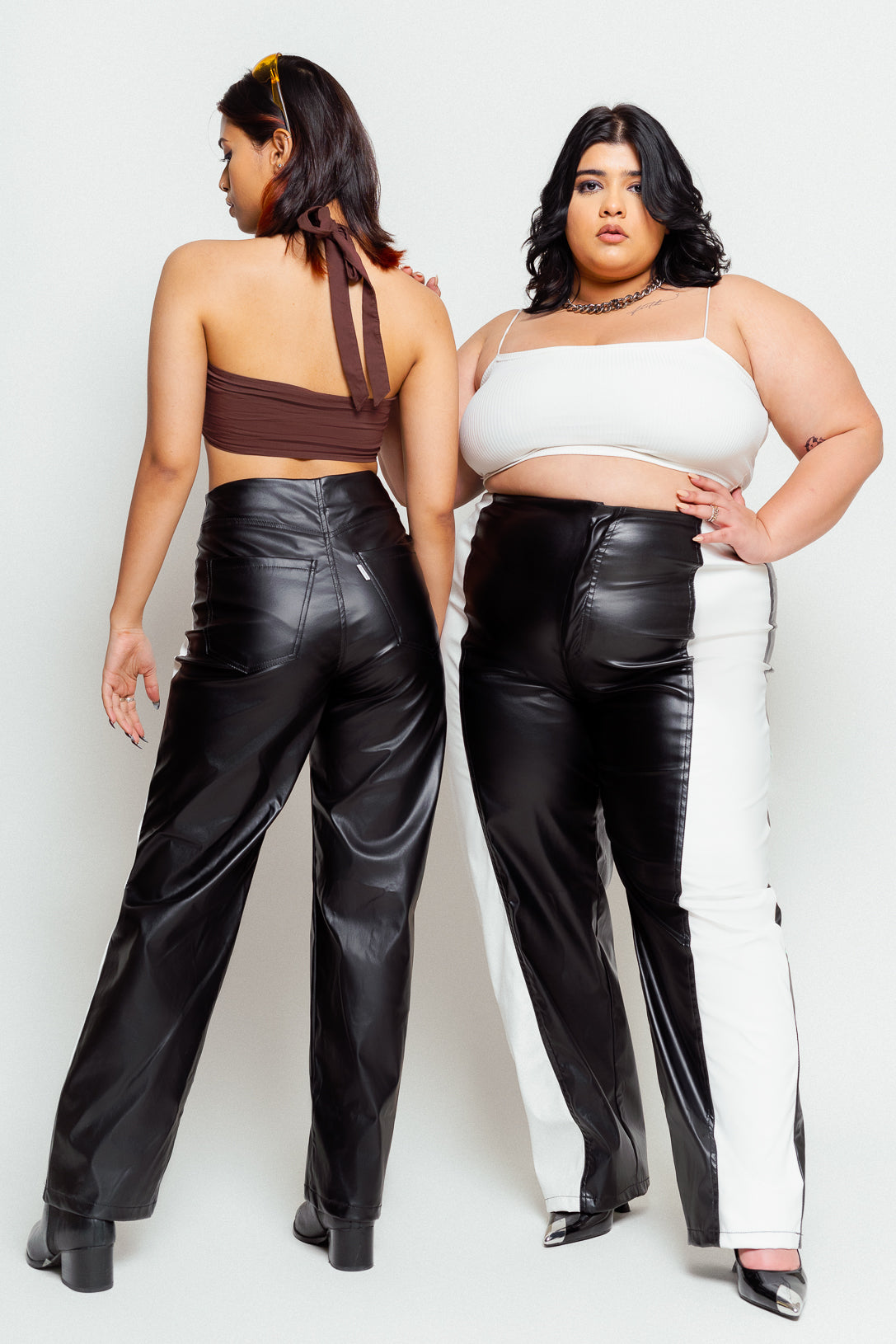The Black Leather Pants & Maroon Lace Blouse – FORD LA FEMME