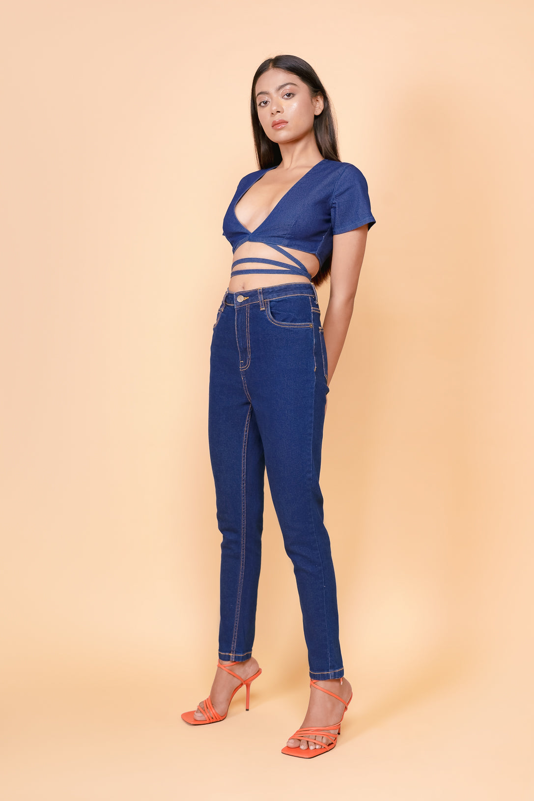 Contrast blue Slim-fit Jeans