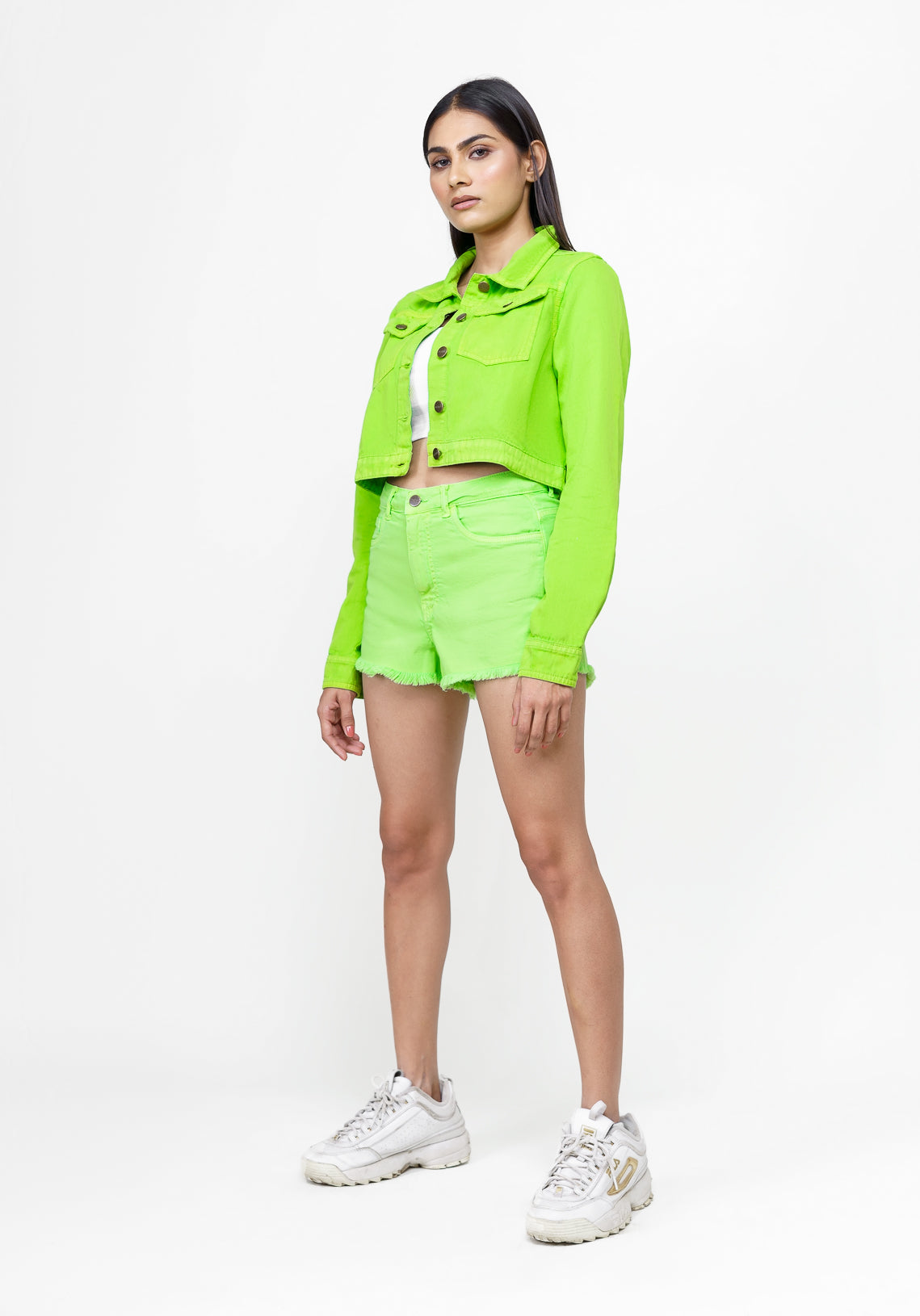 NEON GREEN CROPPED JACKET