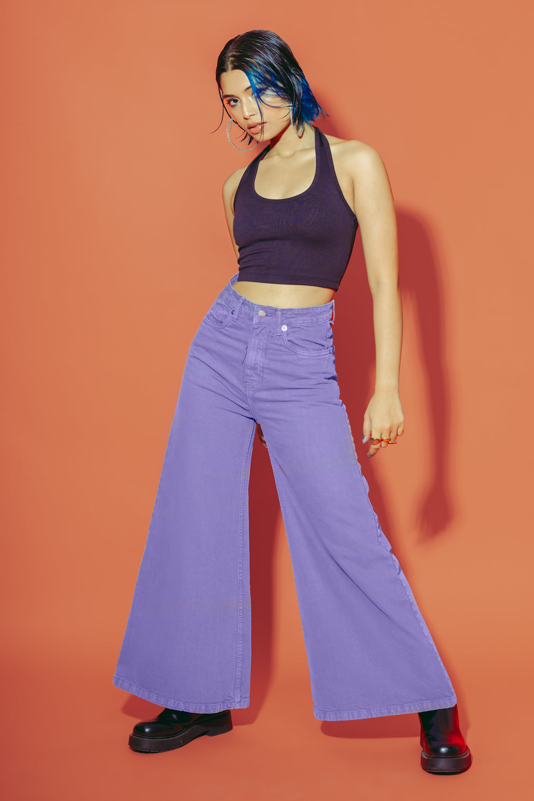 Lilac flare jeans