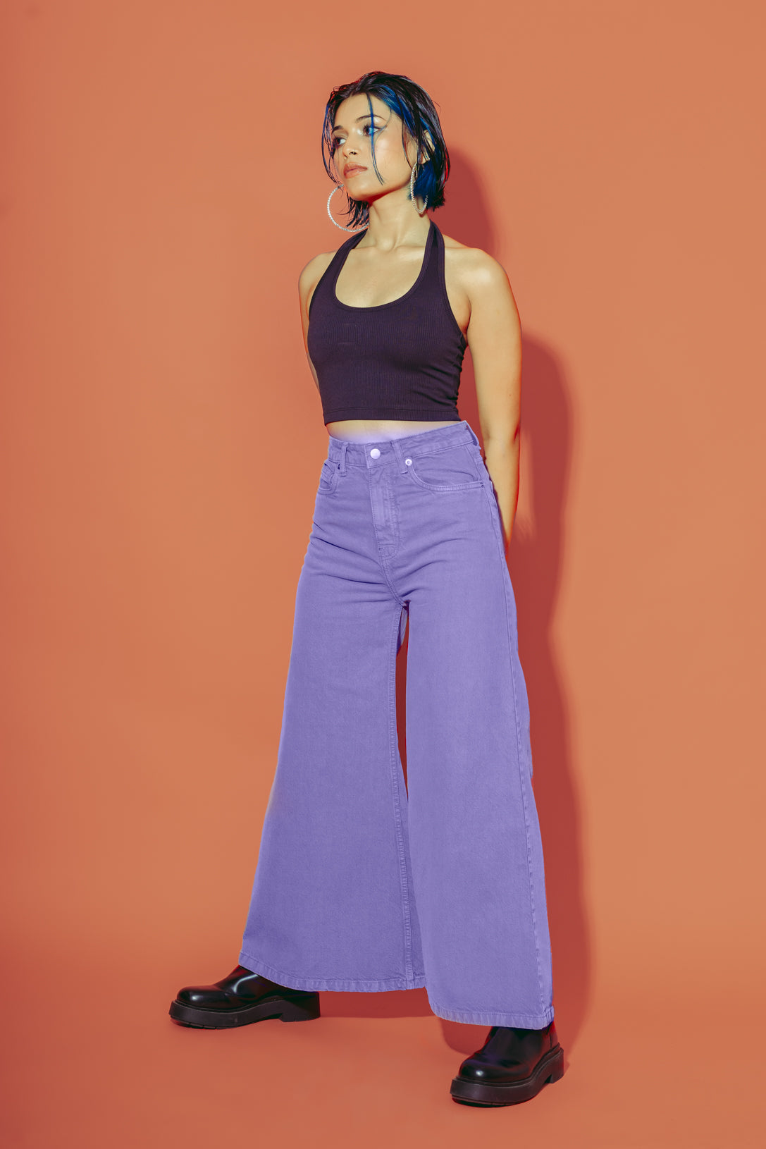 Lilac flare jeans